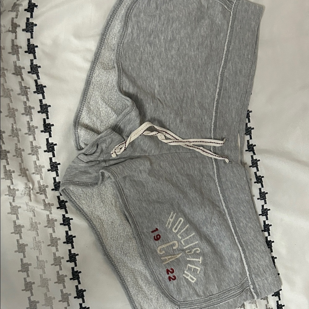 Hollister Gray Casual Shorts with Embroidery